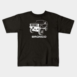 1980-1986 Bronco Front Lifted White Print Kids T-Shirt